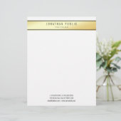 モダンでおしゃれなゴールドとホワイトのエレガントなテンプレート レターヘッド (スタンド正面)