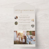 モダンでおしゃれなゴールドのクリスマス マルチフォトカード オールインワン招待状 (内側)