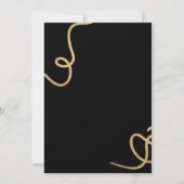 モダンでおしゃれなゴールド ブラック カリグラフィー おしゃれなベイビーシャワー 招待状 (裏面)