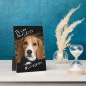 モダンでおしゃれなシンプル 黒 犬 記念品 フォトプラーク (側面)