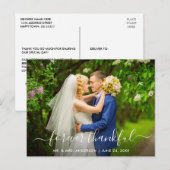 モダンでおしゃれなスクリプトウェディング フォーエバー感謝 ポストカード (正面/裏面)