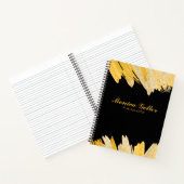 モダンでおしゃれなスクリプト ブラックゴールド ネーム テーマ ノートブック (内部)