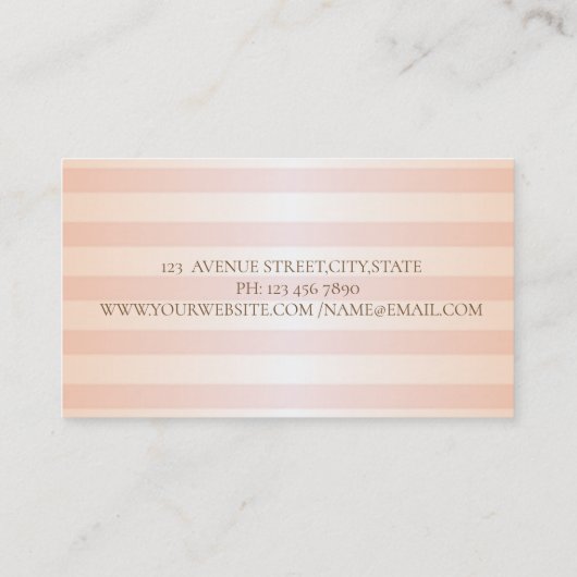 モダンでおしゃれなストライプのゴールドグリッター フレーム 名刺 (裏面)