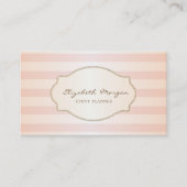 モダンでおしゃれなストライプのゴールドグリッター フレーム 名刺 (正面)