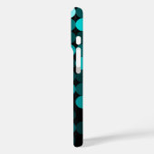 モダンでおしゃれなターコイズドット柄モノグラム Case-Mate iPhoneケース (裏面 / 左)