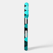 モダンでおしゃれなターコイズドット柄モノグラム Case-Mate iPhoneケース (裏面 / 右)