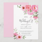 モダンでおしゃれなデザイナーローズの結婚式招待状 招待状 (正面/裏面)