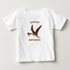 モダンでおしゃれなデザインのベイビーザウルス ホワイト ベビーTシャツ