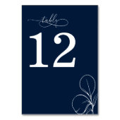 モダンでおしゃれなネイビーブルーの結婚式 テーブルナンバー (正面)