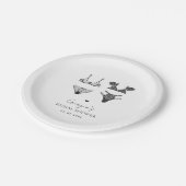 モダンでおしゃれなハート & ブラックランジェリー ブライダルシャワー ペーパープレート (アングル)