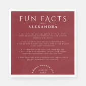 モダンでおしゃれなバーガンディー モノクロ 結婚式の楽しい事実 花嫁 スタンダードランチョンナプキン (正面)