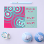 モダンでおしゃれなフューシャ アクアブルーの抽象的なデザイン チラシ (シングル)