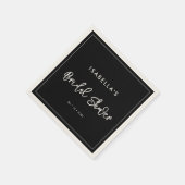 モダンでおしゃれなブラックのプリンセスシャワー スタンダードカクテルナプキン (角)