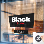 モダンでおしゃれなブラックフライデー 赤と黒の店舗看板 ウィンドウサイン (カフェ窓)
