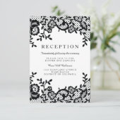モダンでおしゃれなブラックレースのフォーマルな結婚式の受付カード エンクロージャーカード (スタンド正面)
