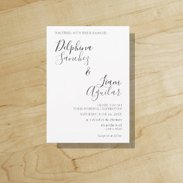 モダンでおしゃれなブラック＆グレーのウェディング招待状 招待状