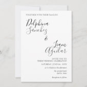 モダンでおしゃれなブラック＆グレーのウェディング招待状 招待状 (正面)