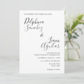 モダンでおしゃれなブラック＆グレーのウェディング招待状 招待状 (スタンド正面)