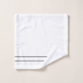 モダンでおしゃれなブラック＆ホワイトのモノグラム バスタオルセット (ウォッシュタオル)