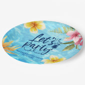 モダンでおしゃれなプールでの独身最後の女友達パーティ ペーパープレート (アングル)