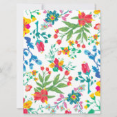 モダンでおしゃれなボヘミアンスタイルの明るいワイルドフラワーの花嫁シャワー 招待状 (裏面)