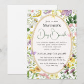 モダンでおしゃれなボヘミアンスタイルの明るいワイルドフラワー 招待状 (正面/裏面)