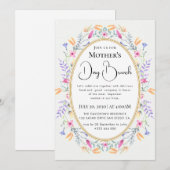 モダンでおしゃれなボヘミアンスタイルの明るいワイルドフラワー 招待状 (正面/裏面)