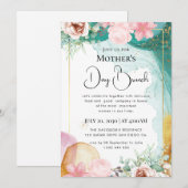 モダンでおしゃれなボヘミアンスタイルの明るいワイルドフラワー 招待状 (正面/裏面)