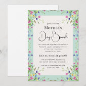 モダンでおしゃれなボヘミアンスタイルの明るいワイルドフラワー 招待状 (正面/裏面)