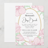 モダンでおしゃれなボヘミアンスタイルの明るいワイルドフラワー 招待状 (正面/裏面)