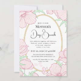 モダンでおしゃれなボヘミアンスタイルの明るいワイルドフラワー 招待状