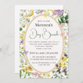 モダンでおしゃれなボヘミアンスタイルの鮮やかな花 招待状 (正面/裏面)