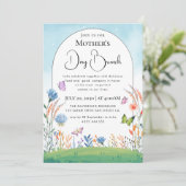 モダンでおしゃれなボヘミアンスタイルの鮮やかな花 招待状 (スタンド正面)