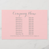 モダンでおしゃれなミニマリストの美容師さん向けのほんのりピンク チラシ (裏面)