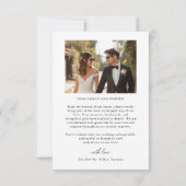 モダンでおしゃれなミニマリスト2枚の写真の結婚式 サンキューカード (裏面)