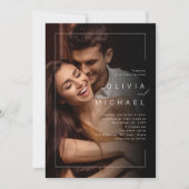 モダンでおしゃれなミニマルな写真付き結婚式招待状 招待状 (正面)