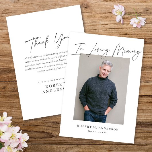 モダンでおしゃれなミニマルデザインの思い出写真カード 招待状