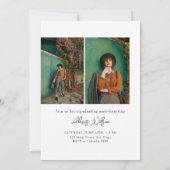 モダンでおしゃれなミニマルデザインの3枚写真卒業式招待状 招待状 (裏面)