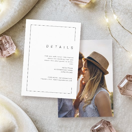 モダンでおしゃれなミニマルフォトウェディングの詳細 エンクロージャーカード