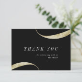 モダンでおしゃれなミニマル主義の偽ゴールド箔 サンキューカード (スタンド正面)