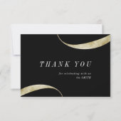 モダンでおしゃれなミニマル主義の偽金箔 サンキューカード (正面)