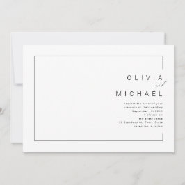 モダンでおしゃれなミニマル写真ウェディング招待状 招待状