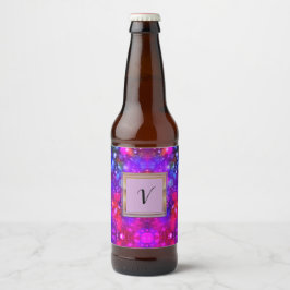 モダンでおしゃれなモノグラムパターン ウィンターパーティー ビールラベル