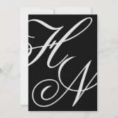 モダンでおしゃれなモノグラム ブラック＆ホワイトの結婚式 招待状 (裏面)