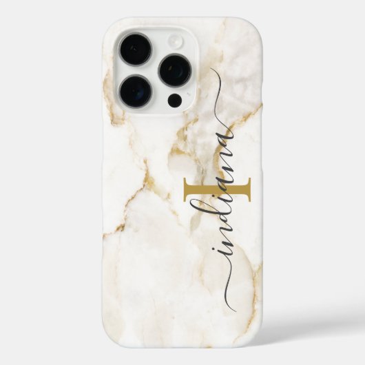 モダンでおしゃれなモノグラム マーブル風 オーダーメイド Case-Mate iPhoneケース (裏面)