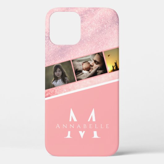 モダンでおしゃれなラメ入りバラ金女子向けデザイン Case-Mate iPhoneケース (裏面)