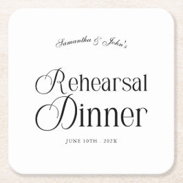 モダンでおしゃれなリハーサルディナー スクエアペーパーコースター