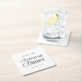 モダンでおしゃれなリハーサルディナー スクエアペーパーコースター (インサイチュ)