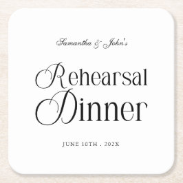 モダンでおしゃれなリハーサルディナー スクエアペーパーコースター