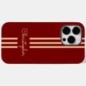 モダンでおしゃれなレーシングストライプのイニシャル入り Case-Mate iPhoneケース (裏面 (横))